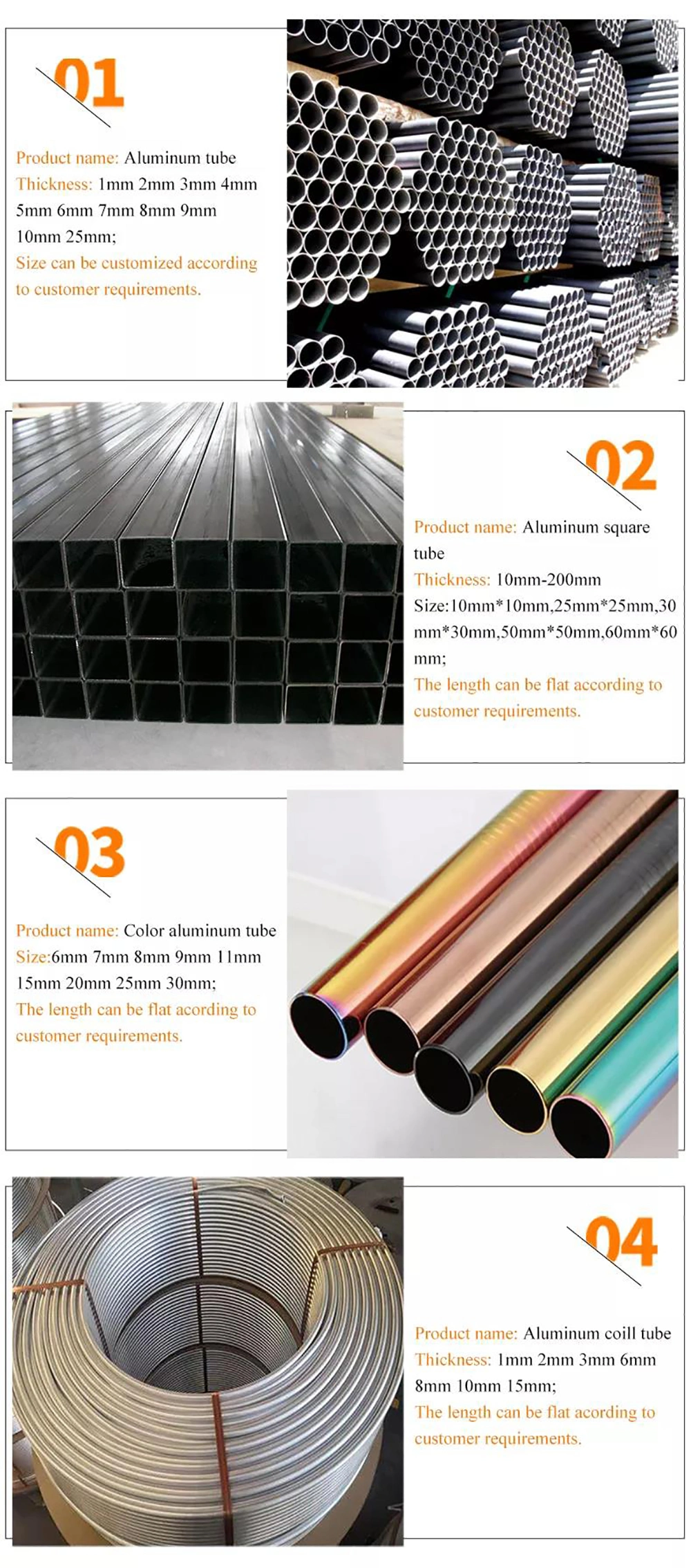 High Strength Alloy Aluminium ASTM 2024 3003 5083 6061 6063 6082 7075 T5 T6 Anodized Round Square Rectangle Color Coated Alloy Aluminum Pipe Tube