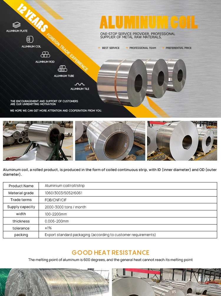 Honesty-Al 1100 1050 1060 Alloy H14 H24 Pure Aluminum Coil