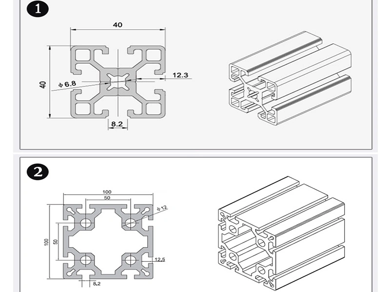 Aluminum Profile Machining Extruded Aluminum Industrial Square Tube